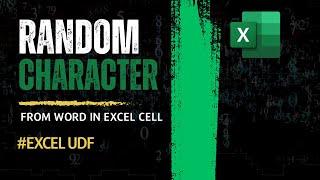 How to Generate Random Character From Word in Cell Excel using UDF