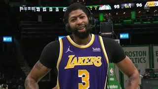 Anthony Davis walk off interview after Lakers win over Boston Celtics