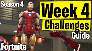 ALL WEEK 4 Challenges - Full Guide Season 4 - Fortnite