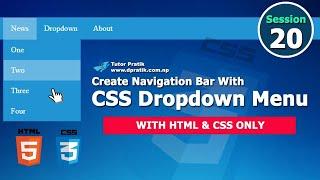 Dropdown Menu CSS For Navigation Bar Session 20  Tutor Pratik
