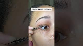 the BEST at home DIY cluster eyelash extensions ft. amazon B&Q lashes #shorts