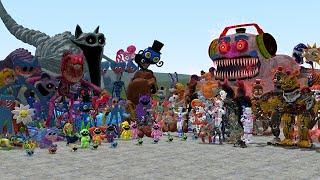 ALL POPPY PLAYTIME CHAPTER 3-1 CHARACTERS VS ALL FNAF 1-10 ANIMATRONICS In Garrys Mod