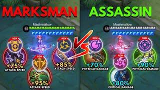 Miya Marksman Build vs Miya Assassin Build - Build Top 1 Global Miya  MLBB