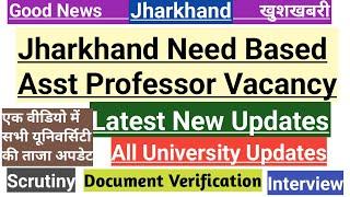 #Jharkhand Need Based Asst Professor Vacancy 2024 latest updates#All University vacancy#interview