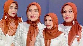 #4 tutorial hijab segi empat untuk kondangan & kerja #subscribe #hijab #style #tutorial