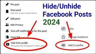 How to hideunhide posts from Facebook timeline 2024