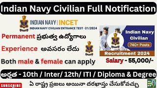 Indian Navy Civilian Recruitment 2024  Indian navy recruitment 2024  latest govt jobs 2024 