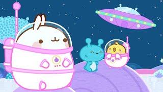 2 HOURS of Molang travelling into SPACE   Funny Compilation For Kids