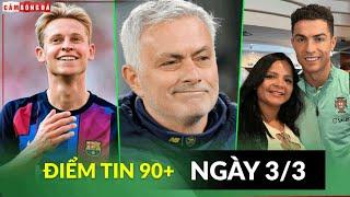 ĐIỂM TIN TỐI 33  DE JONG QUAY XE VỚI M.U MOURINHO CHỈ U14 ROMA CÂU GIỜ CR7 BỊ TỐ NGỦ VỚI FAN