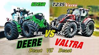 John Deere 6215R VS Valtra Versu T235Which comes faster stronger & bigger? Same Level Comparison