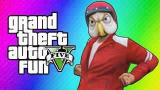 GTA 5 Online Funny Moments - Golf Cart Chase Motorcycle Stunt Noobs Miniladd Denied