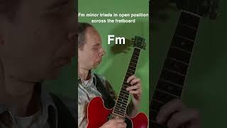 F minor triads in open position across the fretboard #guitar #guitarpractice #jazz #chords #music