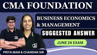 CMA FOUNDATION ECONOMICS JUNE 24 SUGGESTED ANSWER  CMA ECO PAPER SOLUTION JUNE 24