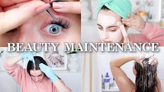 Beauty Maintenance Routine *at home* to save $$  wax scalp hair mask lash extensions nails etc.