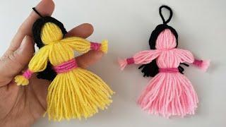 How to Make a Woolen Doll  Easy Doll with Yarn  Wool craft ideas