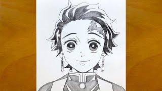 How to draw Tanjiro Kamado from Demon Slayer  Anime drawing videos for beginners  Anime drawing