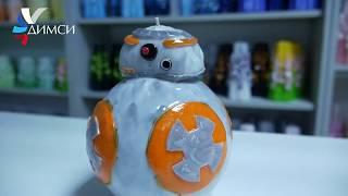 Hand-carved candle droid BB8 based on the Star Wars movie by DIMSI