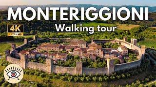  MONTERIGGIONI Italy 4K  Free WALKING TOUR with SUBTITLES -  WALKING TOUR