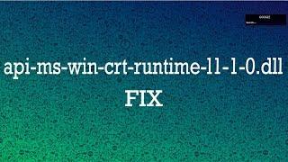 How to Fix api-ms-win-crt-runtime-l1-1-0.dll missing in Windows 108.187