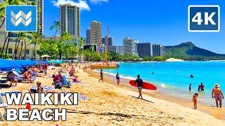 4K Waikiki Beach in Honolulu Oahu Hawaii USA - Walking Tour Vlog & Vacation Travel Guide  ASMR