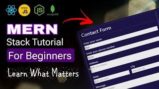 MERN Stack Project For Beginners  Contact Form  MERN Stack Tutorial  React JS NODE JS  Projects