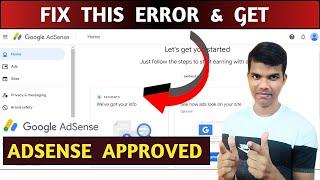 Fix This Error and Get adsense Approved  Fast Adsense approval tricks #website  #websitetraffic