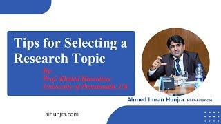 Tips for Selecting a Research Topic