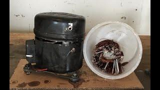 Scrapping a 34lb. compressor for copper and tin. Was it worth more opening it or bringing in sealed?