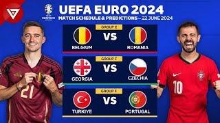  UEFA EURO 2024 Match Schedule Today & Score Predictions as of 22 June 2024