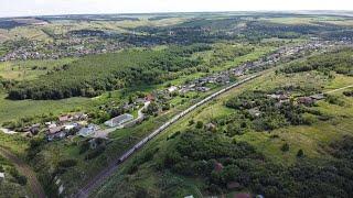 село Лиски панорама с высоты  Воронежская обл.  город  залужное  железная дорога  река дон мост