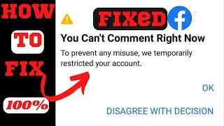 How To Fix “ You can’t comment right now “ Problem In Facebook