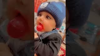 Baby Eshaal Having Fun Sucking on a Lollipop