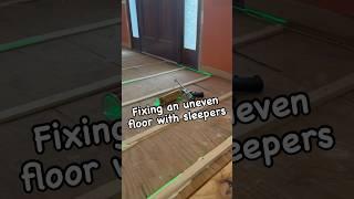 How to fix an uneven floor with sleepers #homerepair #homeimprovement #construction