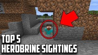 TOP 5 REAL HEROBRINE SIGHTINGS IN MINECRAFT Scariest Minecraft Herobrine Sightings