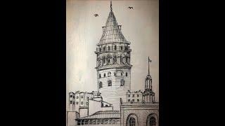 Galata Kulesi nasıl çizilir? How to draw Galata Tower?