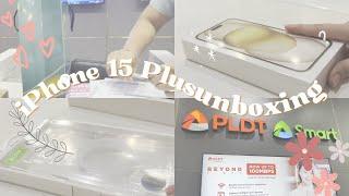 iPhone 15 Plus unboxing   Yellow   clear case 🪻