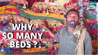 Why Brahui Tribal People Keep So Many Beautiful Beds in Their Tents Gidans ?  English Subtitles