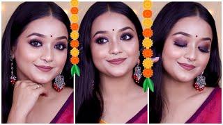 Saraswati Puja Makeup Tutorial For Beginners   Brown Smokey Eye Makeup Tutorial Step By Step