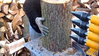 Dangerous Automatic Homemade Firewood Processing Machines in Action Fastest Wood Splitting Machines