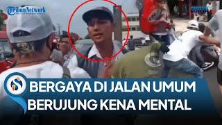 PARA PELAJAR SOK JAGOAN BERGAYA DI JALANAN KENA MENTAL SAAT DIAJAK DUEL WARGA YANG GERAM