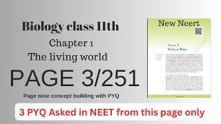 The Living World  NCERT Line by Line  Page wise  Chapter 1  Page 3  NEET  @Vikashpatel_13