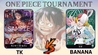 ワンピカード  ONE PIECE CARD GAME TOURNAMENT   赤紫ルフィ VS 绿ウタ 