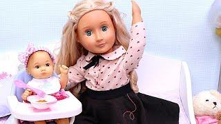 Mom and baby games time Play Dolls family stories