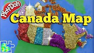 Map of CANADA for Kids Part 1 -- Learn the Canadian Provinces with a Play-Doh Puzzle