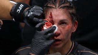 UFC 306 results Norma Dumont outpoints bloodied Irene Aldana for decision win