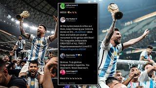 Football Players & Celebs React To Messi Winning The World Cup