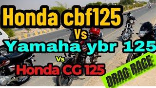 Honda cbf 125 vs yamaha ybr 125 drag race Gps speed test Bikes vault 708
