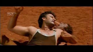 Darshan Kusthi With Body Builder in Village Scene  Best Scene from Kannada Movie  Darshan Movies