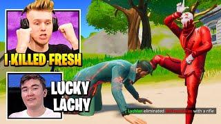 Lachlan HUMILIATES MrFreshAsian & Lazarbeam By Killing Them In Squads  Fortnite Daily Funny Moments