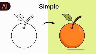 How to Draw an Orange Beginner illustration -Adobe Illustrator Tutorial